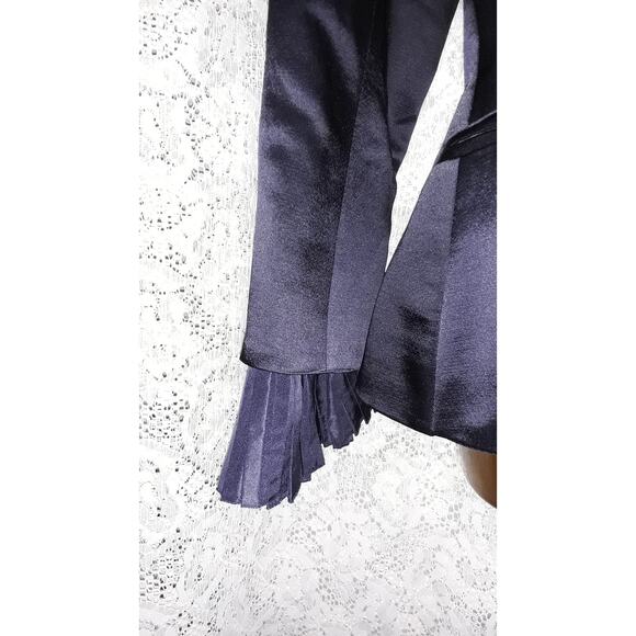 Christian Dior Vtg Satin Evening Jacket With Large Pleated Collar - Picture 4 of 11